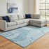 8' X 10' Denim Blue And Sky Blue Geometric Washable Area Rug With UV Protection