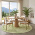 8' Sage And Fern Green Geometric Washable Round Rug With UV Protection