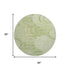 8' Sage And Fern Green Geometric Washable Round Rug With UV Protection