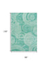 8' X 10' Teal And Ivory Geometric Washable Area Rug With UV Protection