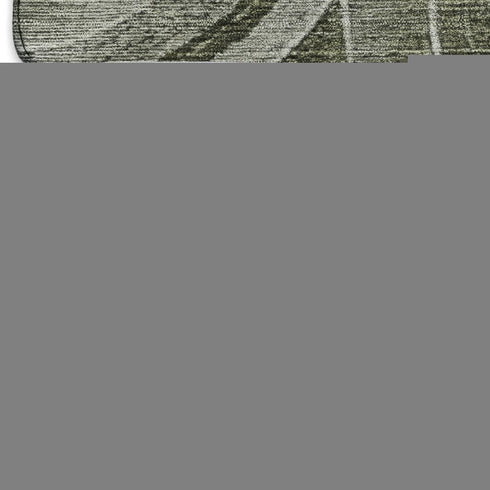 8' Taupe And Beige Geometric Washable Round Rug With UV Protection