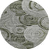 8' Taupe And Beige Geometric Washable Round Rug With UV Protection