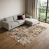 Beige Red And Ivory Abstract Washable Area Rug