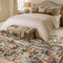 Beige Red And Ivory Abstract Washable Area Rug