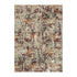 Beige Red And Ivory Abstract Washable Area Rug