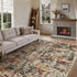 Beige Red And Ivory Abstract Washable Area Rug