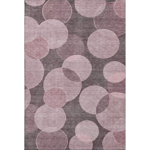 5' X 8' Blush And Pink Geometric Washable Area Rug With UV Protection