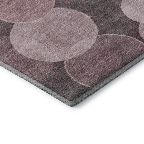 5' X 8' Blush And Pink Geometric Washable Area Rug With UV Protection