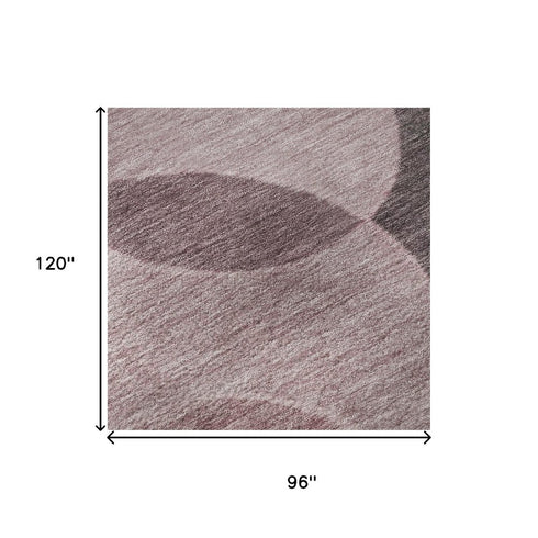 8' X 10' Blush And Pink Geometric Washable Area Rug With UV Protection