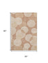 5' X 8' Coral And Peach Geometric Washable Area Rug With UV Protection