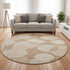 8' Coral And Peach Geometric Washable Round Rug With UV Protection