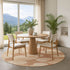 8' Coral And Peach Geometric Washable Round Rug With UV Protection
