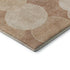 8' Coral And Peach Geometric Washable Round Rug With UV Protection