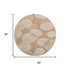 8' Coral And Peach Geometric Washable Round Rug With UV Protection