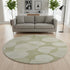 8' Tan And Beige Geometric Washable Round Rug With UV Protection