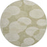 8' Tan And Beige Geometric Washable Round Rug With UV Protection