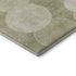 8' Tan And Beige Geometric Washable Round Rug With UV Protection