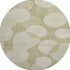8' Tan And Beige Geometric Washable Round Rug With UV Protection