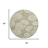 8' Tan And Beige Geometric Washable Round Rug With UV Protection