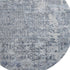 8' Denim Blue And Ivory Oriental Washable Round Rug With UV Protection