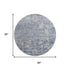 8' Denim Blue And Ivory Oriental Washable Round Rug With UV Protection