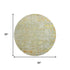 8' Sage Gold And Copper Oriental Washable Round Rug With UV Protection