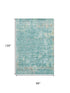 8' X 10' Teal Gray And Taupe Oriental Washable Area Rug With UV Protection