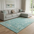 8' X 10' Teal Gray And Taupe Oriental Washable Area Rug With UV Protection