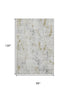8' X 10' Linen Beige And Gray Abstract Washable Area Rug With UV Protection