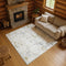 8' X 10' Linen Beige And Gray Abstract Washable Area Rug With UV Protection