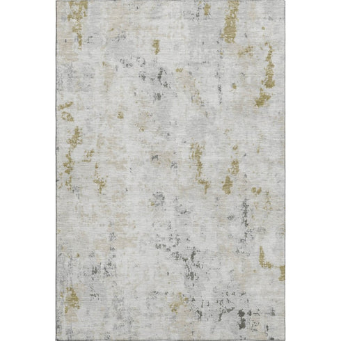 8' X 10' Linen Beige And Gray Abstract Washable Area Rug With UV Protection