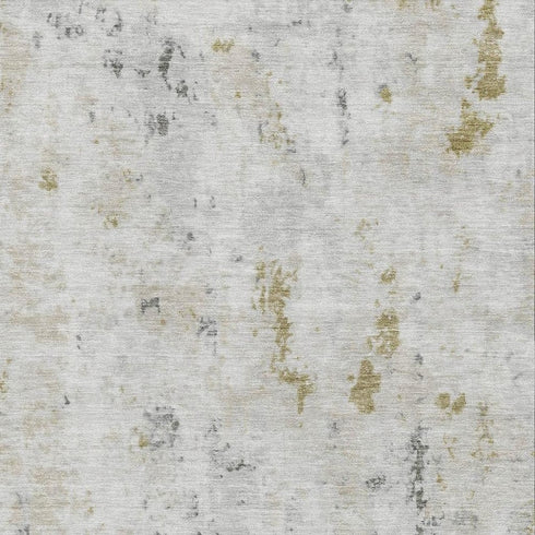 8' X 10' Linen Beige And Gray Abstract Washable Area Rug With UV Protection