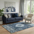 5' X 8' Blue Charcoal And Gray Geometric Washable Area Rug With UV Protection