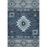 5' X 8' Blue Charcoal And Gray Geometric Washable Area Rug With UV Protection