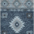 5' X 8' Blue Charcoal And Gray Geometric Washable Area Rug With UV Protection