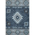 8' X 10' Blue Charcoal And Gray Geometric Washable Area Rug With UV Protection