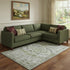 8' X 10' Artichoke Green Gray And Charcoal Oriental Washable Area Rug With UV Protection