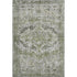8' X 10' Artichoke Green Gray And Charcoal Oriental Washable Area Rug With UV Protection