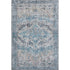 5' X 8' Blue Beige And Teal Oriental Washable Area Rug With UV Protection