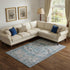 9' X 12' Blue Beige And Teal Oriental Washable Area Rug With UV Protection
