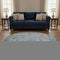 8' Denim Blue Beige And Wheat Oriental Washable Round Rug With UV Protection