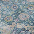 8' Denim Blue Beige And Wheat Oriental Washable Round Rug With UV Protection
