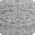 8' Gray And Silver Oriental Washable Round Rug With UV Protection