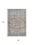 5' X 8' Rust And Beige Oriental Washable Area Rug With UV Protection