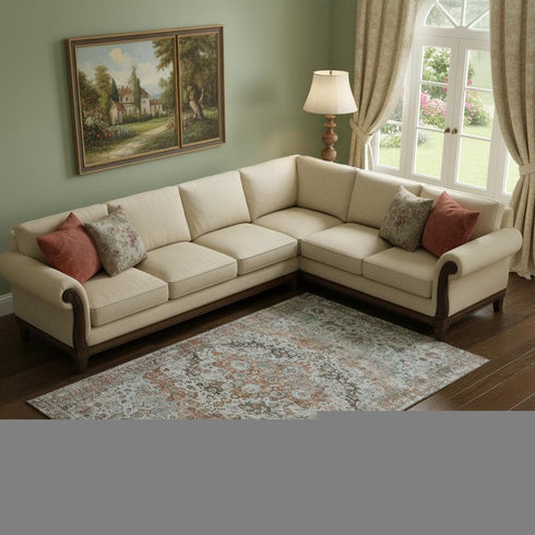 9' X 12' Rust And Beige Oriental Washable Area Rug With UV Protection