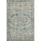 5' X 8' Sage Beige And Teal Oriental Washable Area Rug With UV Protection