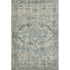 5' X 8' Sage Beige And Teal Oriental Washable Area Rug With UV Protection