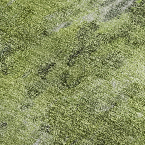 8' X 10' Artichoke Green Gray And Ivory Abstract Washable Area Rug With UV Protection