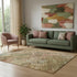 5' X 8' Fern Green Rust And Copper Abstract Washable Area Rug With UV Protection