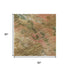 5' X 8' Fern Green Rust And Copper Abstract Washable Area Rug With UV Protection